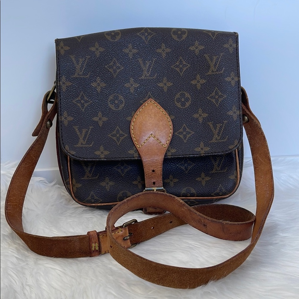 Vintage LOUIS VUITTON Cartouchiere Monogram Crossbody Bag Messenger Flap